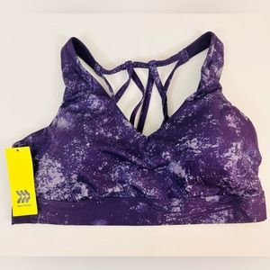 All in Motion Purple Smoke Light Support Sports Bra with Strappy Back 2X